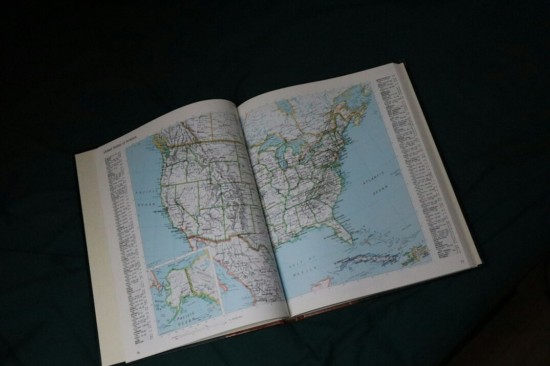 Old map spread on a table